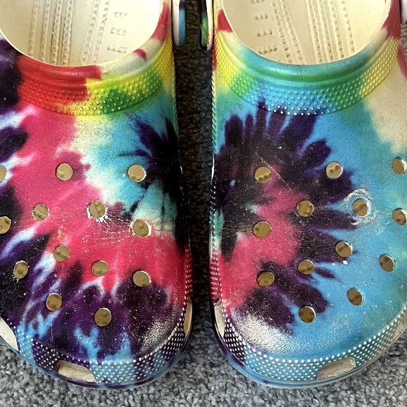 Crocs Tie Dye Classic Clogs Colorful Mens 10 Womens 12 - Picture 3 of 7